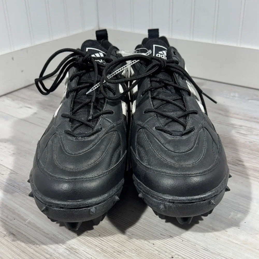Adidas Mens Black And White Football Cleats Shoes YXN 693 Low US Size 13.5